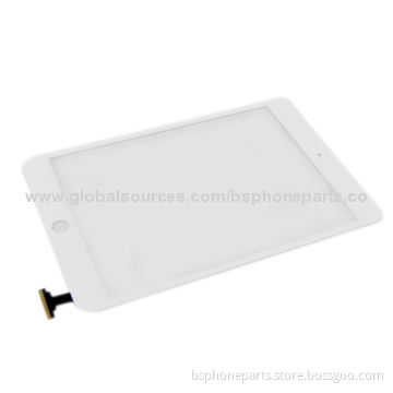 White Touch Digitizer Screen, Complete + IC Flex Chip + Home Button Flex for iPad Mini